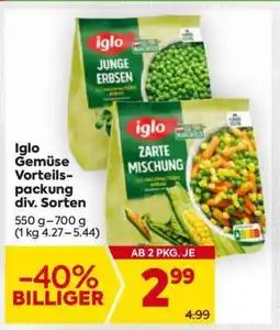 Billa Iglo Gemüse Vorteilspackung div. Sorten Angebot