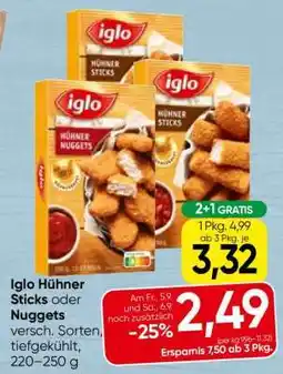 Spar Iglo Hühner Sticks oder Nuggets Angebot