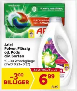 Billa Ariel Pulver, Flüssig od. Pods div. Sorten Angebot