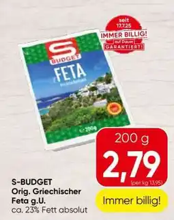 Spar S-BUDGET Orig. Griechischer Feta g.U Angebot