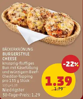 PENNY Bäckerkrönung burgerstyle cheese Angebot