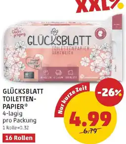 PENNY Glücksblatt TOILETTENPAPIER Angebot