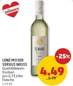 PENNY LENZ MOSER SERVUS WEISS Qualitätswein trocken Angebot