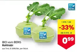 MPreis BIO vom BERG Kohlrabi Angebot
