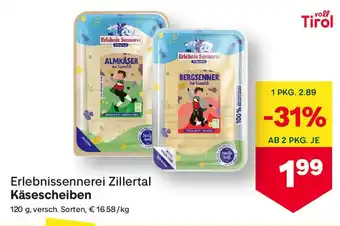 MPreis Erlebnissennerei Zillertal Käsescheiben Angebot