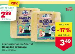MPreis Erlebnissennerei Zillertal Heumilch Graukäse Angebot