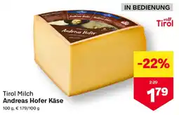 MPreis Tirol Milch Andreas Hofer Käse Angebot