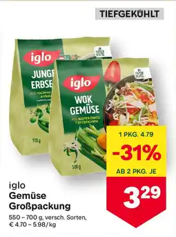 MPreis iglo Gemüse Großpackung Angebot