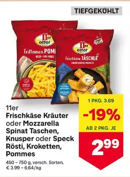 MPreis Frischkäse Kräuter oder Mozzarel Knusper oder Speck Rösti, Kroketten, Pommes Angebot