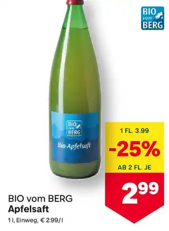 MPreis BIO vom BERG Apfelsaft Angebot
