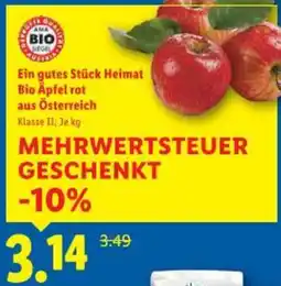 Lidl Bio Äpfel rot aus Österreich Angebot