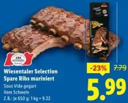 Lidl Wiesentaler Selection Spare Ribs mariniert Angebot