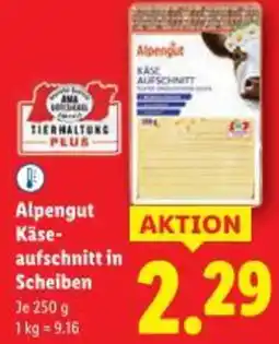 Lidl Alpengut käse aufschnitt in scheiben Angebot