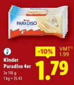 Lidl Kinder paradiso 4er Angebot
