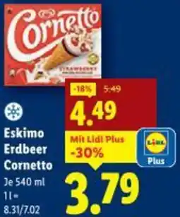 Lidl Eskimo Erdbeer Cornetto Angebot