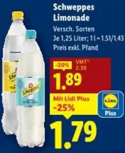 Lidl Schweppes Limonade Angebot