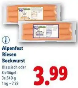 Lidl Alpenfest Riesen Bockwurst Angebot