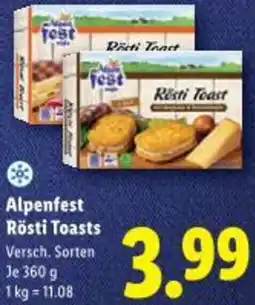 Lidl Alpenfest Rösti Toasts Angebot