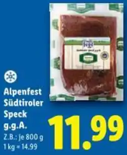 Lidl Alpenfest Südtiroler Speck g.g.A. Angebot