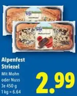 Lidl Alpenfest Striezel Angebot