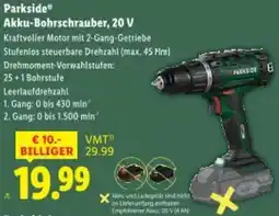 Lidl Parkside Akku-Bohrschrauber Angebot