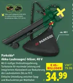 Lidl Parkside Akku-Laubsauger/-bläser Angebot