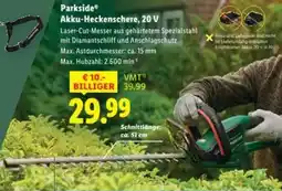 Lidl Parkside Akku-Heckenschere, 20 V Angebot