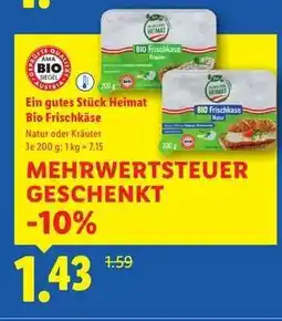 Lidl Ein gutes Stück Heimat Bio Frischkäse Angebot