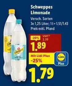 Lidl Schweppes Limonade Angebot
