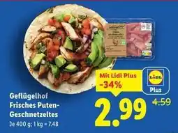 Lidl Geflügelhof Frisches Puten-Geschnetzeltes Angebot