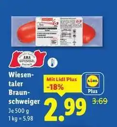 Lidl WIESENTALER Braunschweiger Angebot