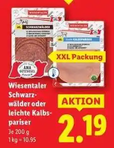 Lidl WIESENTALER Schwarzwälder oder leichte Kalbspariser Angebot