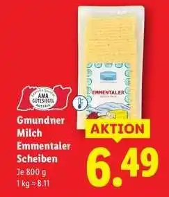 Lidl GMUNDNER MILCH EMMENTALER SCHEIBEN Angebot
