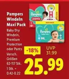 Lidl Pampers Windeln Maxi Pack Angebot