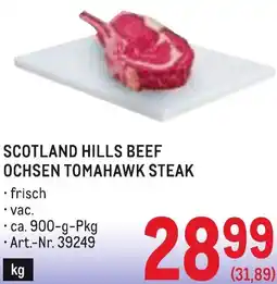 Metro Scotland hills beef ochsen tomahawk steak Angebot
