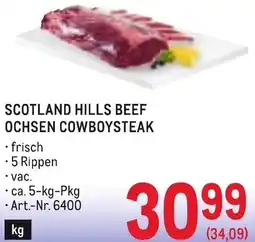 Metro Scotland hills beef ochsen cowboysteak Angebot
