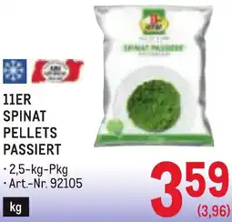 Metro 11er spinat pellets passiert Angebot