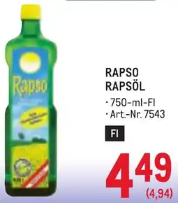 Metro Rapso rapsöl Angebot