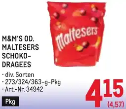 Metro M&m's od. maltesers schoko-dragees Angebot