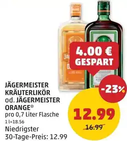 PENNY Jägermeister kräuterlikör od. jägermeister Angebot