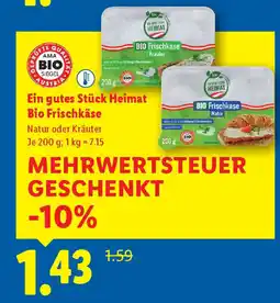 Lidl Ein gutes Stück Heimat BIO Frischkase Angebot