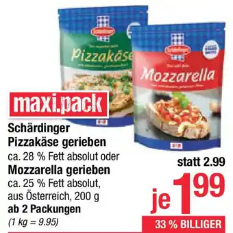 Maximarkt Schärdinger Pizzakäse gerieben Angebot