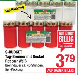 Maximarkt S-BUDGET Tag-Brenner mit Deckel Rot Angebot