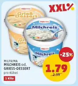 PENNY MILPRIMA MILCHREIS od. GRIESS-DESSERT Angebot