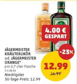 PENNY Jägermeister kräuterlikör od. jägermeister orange Angebot