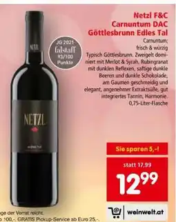 Interspar Netzl F&C Carnuntum DAC Göttlesbrunn Edles Tal Angebot