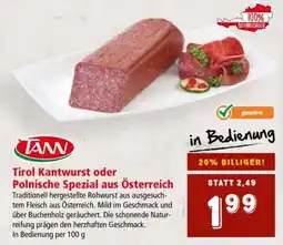 Interspar Tirol Kantwurst oder Polnische Spezial aus Österreich Angebot