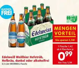 Interspar Edelweiß Weißbier Hefetrüb, Hofbräu, dunkel oder alkoholfrei Angebot