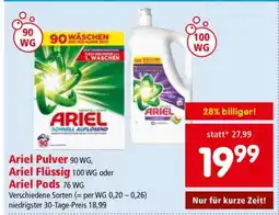 Interspar Ariel Pulver, Ariel Flüssig oder Ariel Pods Angebot