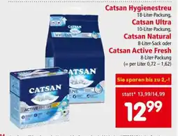 Interspar Catsan Hygienestreu, Catsan Ultra, Catsan Natural, Catsan Active Fresh Angebot